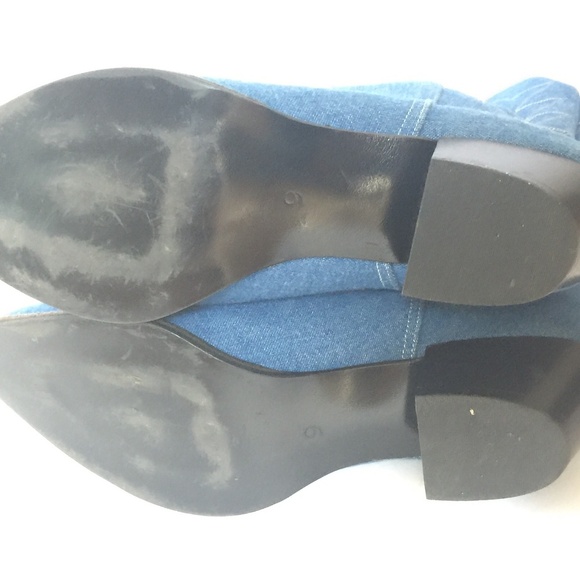 Chambray Denim Jean Western Cowboy Boots Sz 6 - Picture 5 of 6